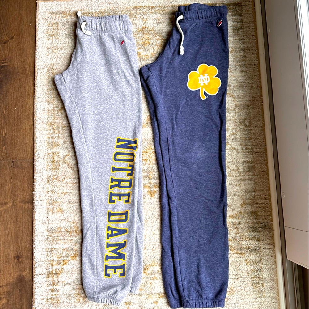 Women’s League Notre Dame Sweatpants/Joggers Navy Gray — Size Small